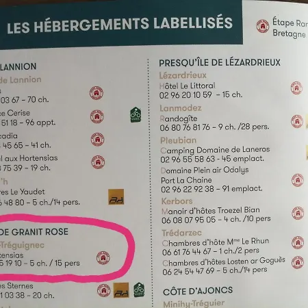 Les Hortensias Gr 34 - D'hotes Frühstückspension Trévou-Tréguignec